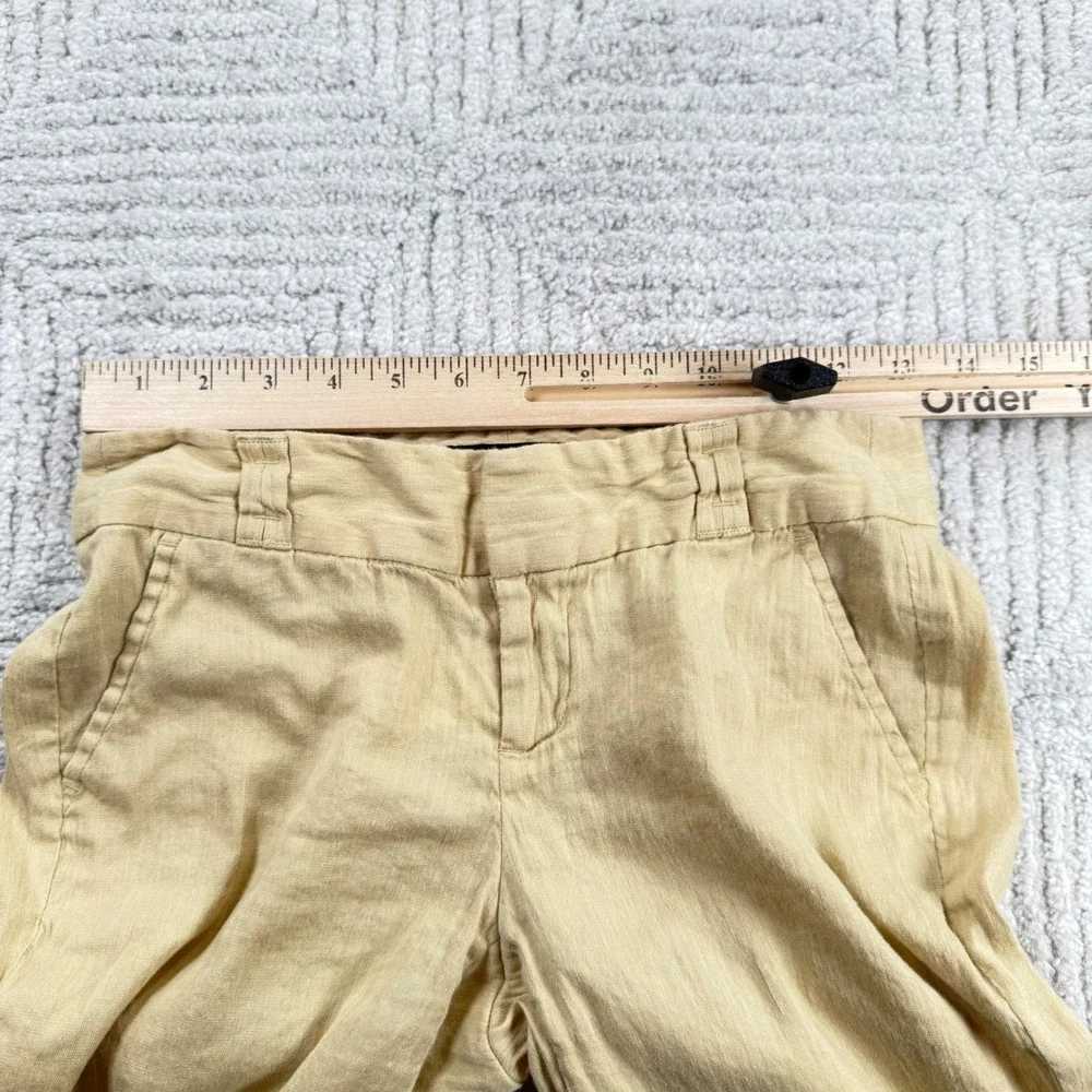 Banana Republic Wide Leg Linen Pants Womens 00P Tan Quiet Luxury Coastal Office